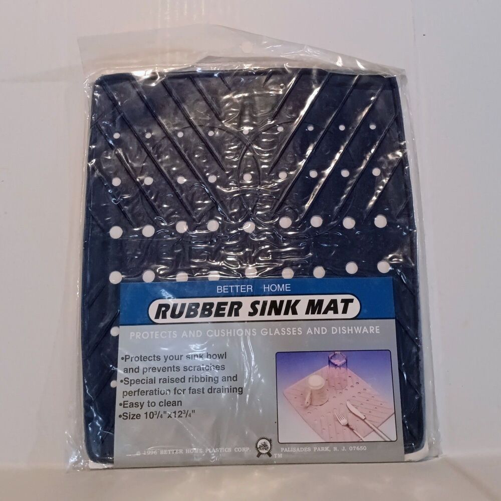 Vintage Better Homes Rubber Sink Protector Mat-Blue-1996-10.75"x12.75"-NEW